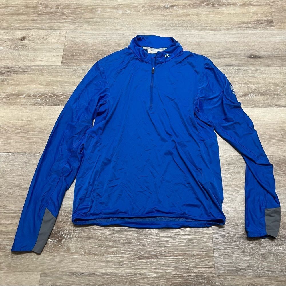 Kjus Dorian Jacket Men's Medium 50 Blue Golf Full Zip Lightweight Wicking Vented